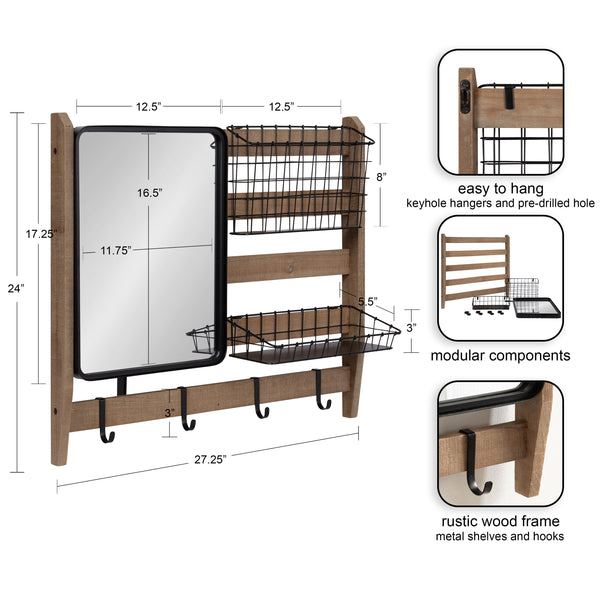 Wooden Wall Hanger Set – Dark Oak