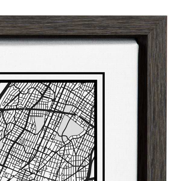 Kate and Laurel Sylvie New York City Modern Map Framed Canvas Wall Art by Jake  Goossen, 18x24 Gray, Geographical Map for Wall – kateandlaurel