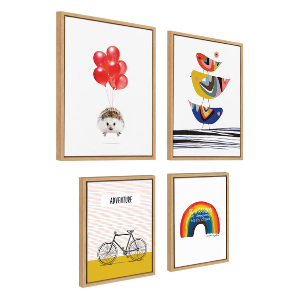 Kate and Laurel Sylvie Whimsy Modern Framed Canvas Wall Art Set by Jenn Van  Wyk, Amy Peterson, Rachel Lee, and Beth Vassalo, Piece Natural, Colorful  Art Set for Wall – kateandlaurel