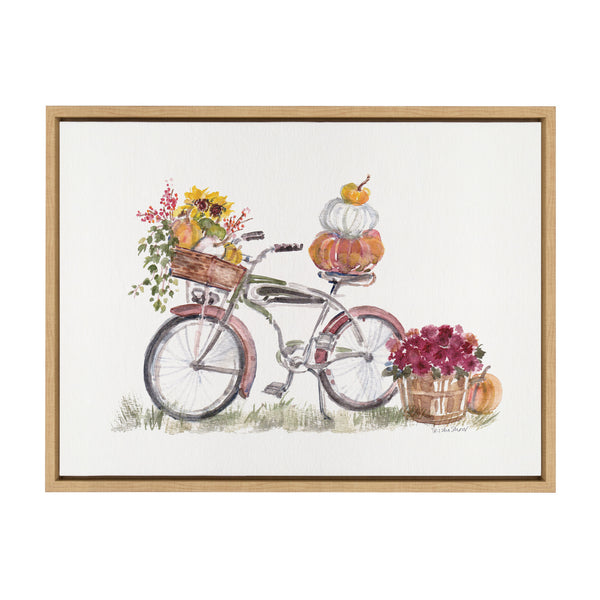Kate and Laurel Sylvie Vintage Bike in Autumn Framed Canvas Wall Art by  Patricia Shaw, 18x24 Natural, Decorative Pumpkin Fall Wall Décor –  kateandlaurel