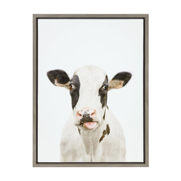 Kate and Laurel Sylvie Holstein Cow Portrait Framed Canvas Wall Art by Amy  Peterson Art Studio, 18x24 Gray, Modern Farm Animal Portrait Art for Wall –  kateandlaurel