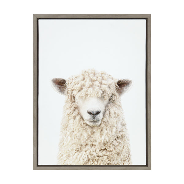 Sylvie Sheep Bangs Portrait Framed Canvas by Amy Peterson Art Studio