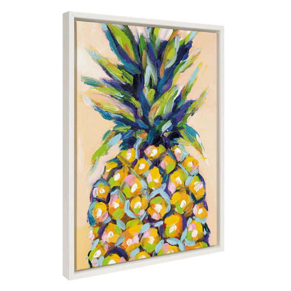 Kate and Laurel Sylvie Pineapple Study No Framed Canvas Wall Art by Rachel  Christopoulos, 18x24 White, Abstract Bright Fruit Art Wall Décor –  kateandlaurel