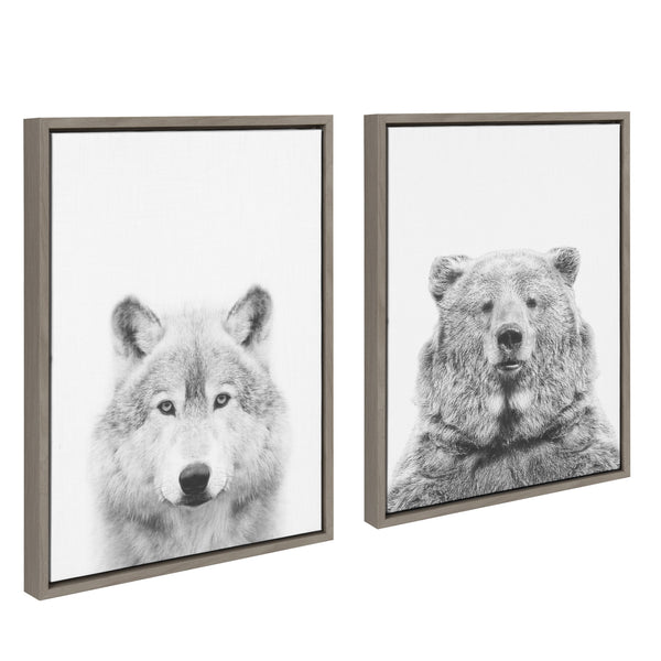 Kate and Laurel Sylvie Wolf and Bear European Framed Canvas Wall Art Set by Simon  Te of Tai Prints, Piece 23x33 Natural, Modern Nature Animals Art for Wall  Home Decor – kateandlaurel
