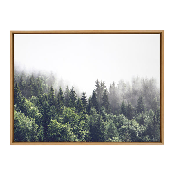 Kate and Laurel Sylvie Lush Green Forest On A Foggy Day Framed Canvas Wall  Art by The Creative Bunch Studio, 28x38 Natural, Nature Mountains Forest  Landscape Art for Wall – kateandlaurel