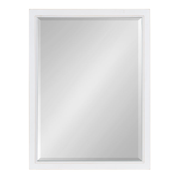 Kate and Laurel Hogan Farmhouse Wall Mirror, 18 x 24, White, Modern  Rectangular Wood Mirror for Wall – kateandlaurel