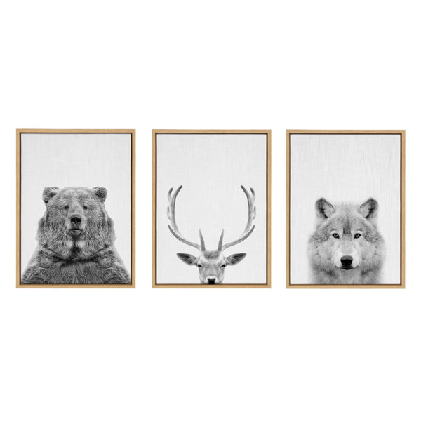 Kate and Laurel Sylvie Bear, Deer and Wolf Framed Canvas Wall Art Set by Simon  Te of Tai Prints, Piece Set 18x24 Natural, Black and White Woodland Animal  Wall Décor – kateandlaurel