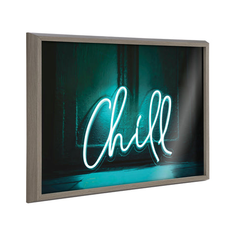 Blake Chill Neon Sign Framed Printed Glass by The Creative Bunch Studio