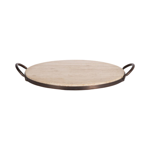 Hazeltine Round Travertine Tray