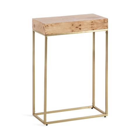 Karlsen Wood and Metal Slim Side Table