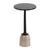 Nyall Round Metal and Marble Drink Table