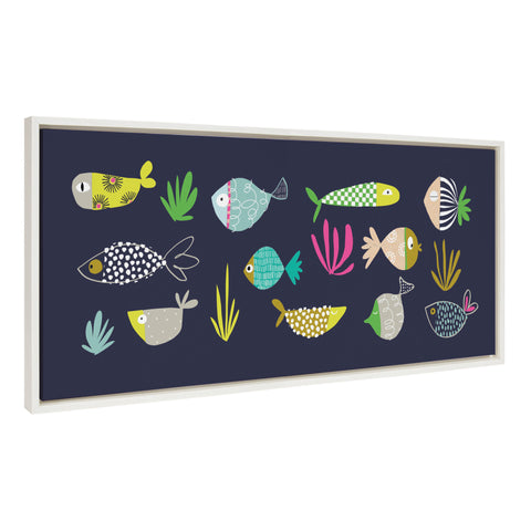 Sylvie Playtime Story Fishy Friends Framed Canvas by Turnowsky