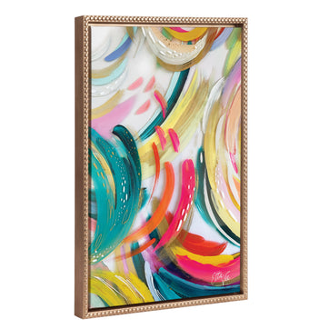 Sylvie Beaded EV Brushstroke 180 Framed Canvas by EttaVee