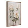 Sylvie Beaded Soft White Roses Framed Canvas by The Creative Bunch Studio