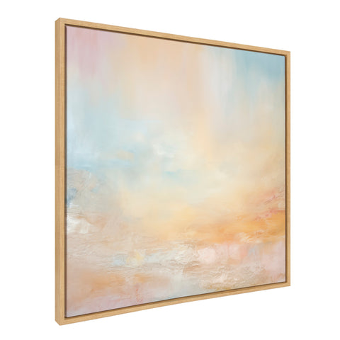 Sylvie Tonal Abstract Pastels Framed Canvas by The Creative Bunch Studio