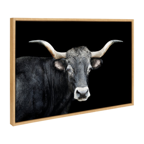 Sylvie Tudanca Cow Longhorn Bull Cattle Animal Framed Canvas by Xyo