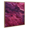 Sylvie Beaded Tonal Abstract Purple Plum Framed Canvas by The Creative Bunch Studio