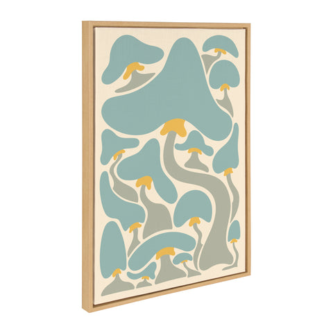 Sylvie Groovy Mushrooms 2 Framed Canvas by Carrie Cantwell