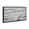 Sylvie Beaded Snowy Egret No 3 Black and White Framed Canvas by Crystal Lynn Collins