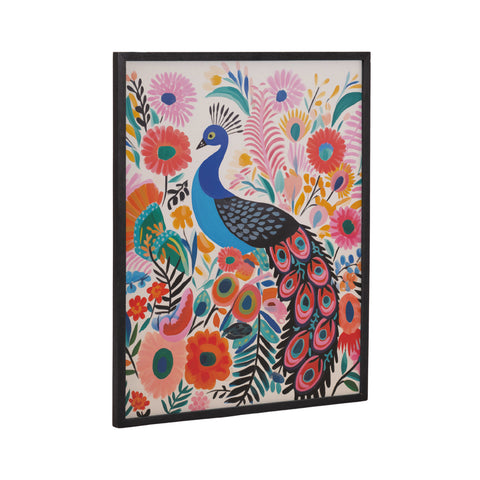 Gallery Bright Colorful Boho Peacock and Botanicals Print by The Creative Bunch Studio