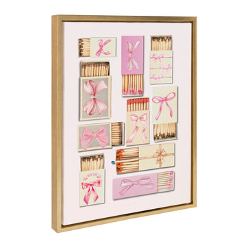 Sylvie Retro Matchboxes Bows Framed Canvas by Honey Island Studio