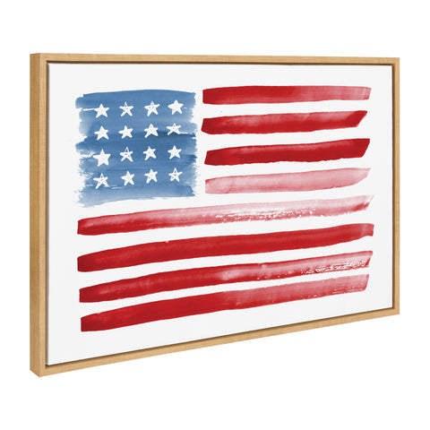 Sylvie Flag Alone Framed Canvas by Sara Berrenson