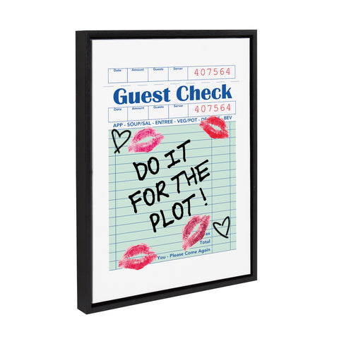 Sylvie Do It For The Plot Guest Check Framed Canvas by Alli Standefer