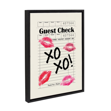 Sylvie XOXO Kisses Guest Check Framed Canvas by Alli Standefer