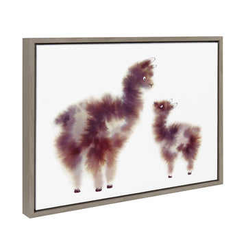 Sylvie Alpaca Floofs Framed Canvas by Faryn Hughes