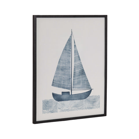 Gallery Nautical Blue Sailboat Print by The Creative Bunch Studio