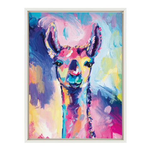 Sylvie Lolly The Llama Framed Canvas by Rachel Christopoulos