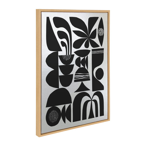 Sylvie MCM Plant BW Framed Canvas by Rachel Lee