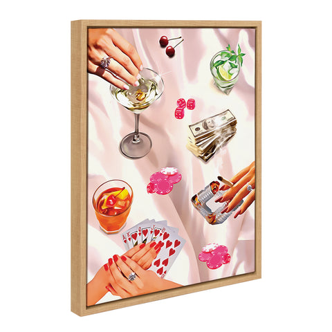 Sylvie Game Night Poker Framed Canvas by Honey Island Studio