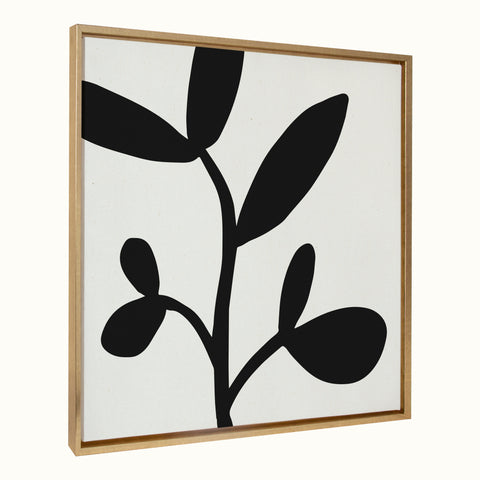 Sylvie Modern Botanical Neutral Abstract 2 Framed Canvas by The Creative Bunch Studio