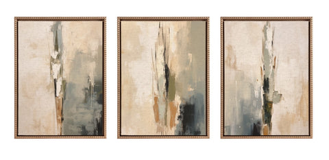 Sylvie Abstract Tall Cactus Muted Colors Framed Canvas Art Set by The Creative Bunch Studio