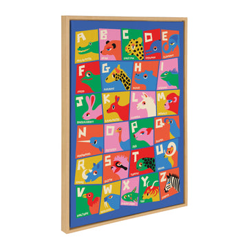 Sylvie Animal Alphabet Framed Canvas by Carrie Cantwell