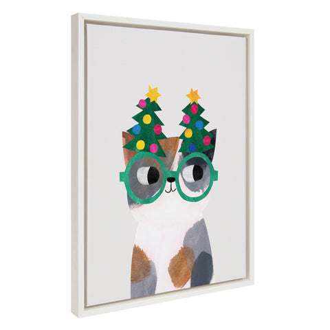 Sylvie Holiday Hats 18 Framed Canvas by Planet Cat™