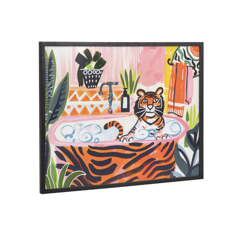 Gallery Bold Maximalist Tiger in Bubble Bath Print by The Creative Bunch Studio