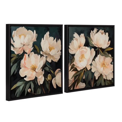 Sylvie Beautiful Painterly Floral Bouquets Framed Canvas Art Set by The Creative Bunch Studio