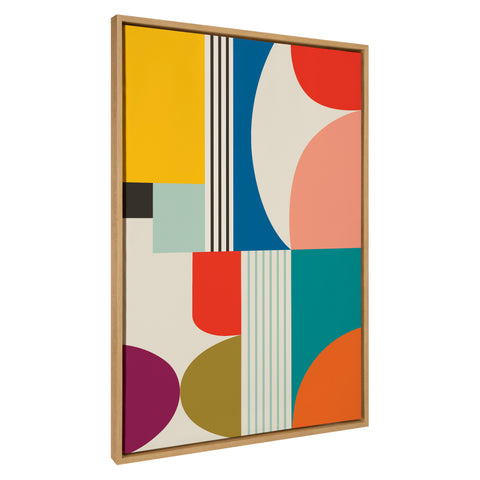 Sylvie Mid Century Modern Pattern Framed Canvas by Rachel Lee of My Dream Wall