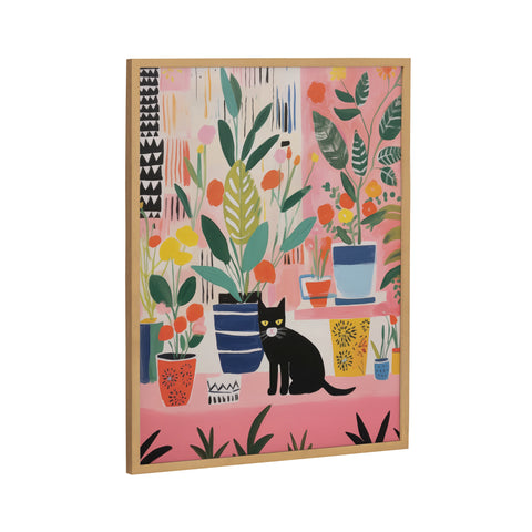 Gallery Whimsical Houseplants and a Black Kitty Cat Print by The Creative Bunch Studio