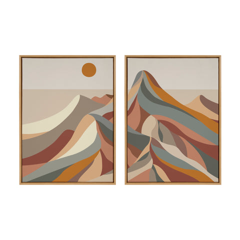 Sylvie Mid Century Modern Mountains Framed Canvas Art Set by Rachel Lee of My Dream Wall