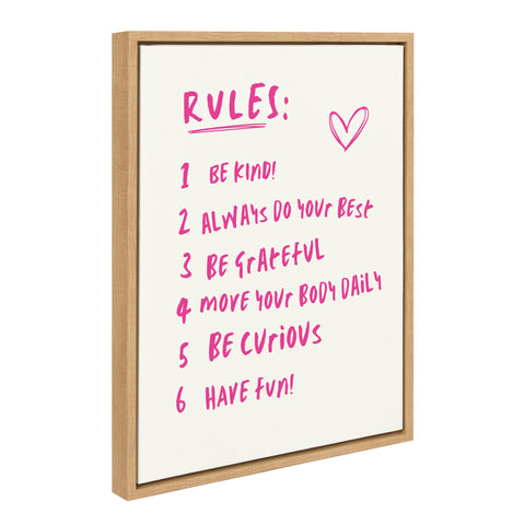 Sylvie House Rules Framed Canvas by Honey Island Studio