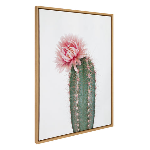 Sylvie Pink Cactus Flower Framed Canvas by Amy Peterson Art Studio