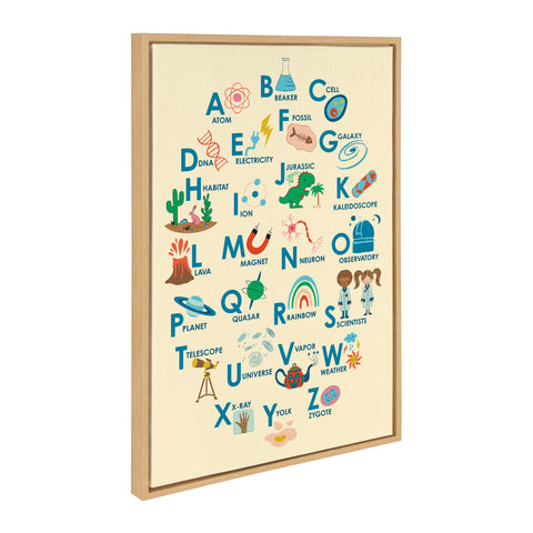 Sylvie Science Alphabet Framed Canvas by Carrie Cantwell