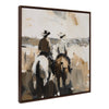 Sylvie Western Cowboy Horseback Ranch Abstract Neutral 1 Framed Canvas by The Creative Bunch Studio