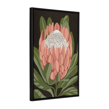 Sylvie Beaded Protea Noire Framed Canvas by Mackenzie Nelson