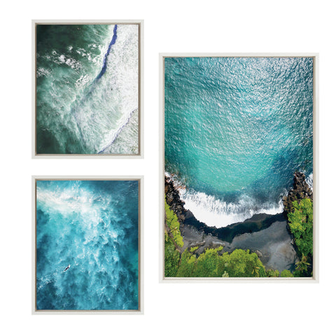 Sylvie Maui Black Sands Beach Framed Canvas Set by Rachel Bolgov