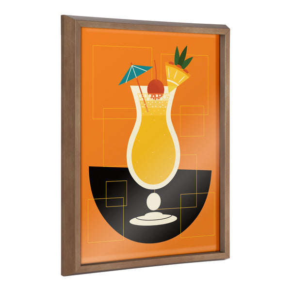 Kate and Laurel Blake Pina Colada Framed Printed Glass Wall Art by ...