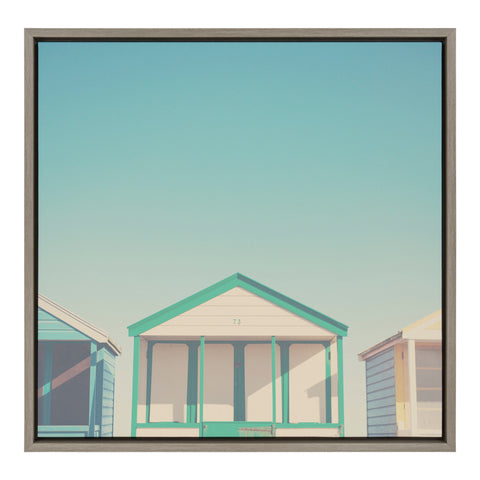 Sylvie Beach Hut 4 Framed Canvas by Laura Evans